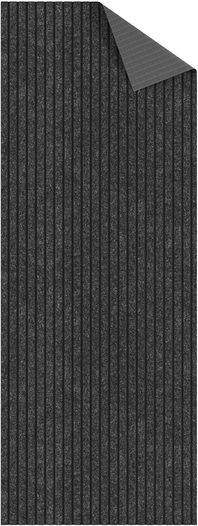 Ottomanson 2'7" x 53' Hallway Runner with Scraper Pile - Extra Durable Non-Slip Rug Mat for Indoor & Outdoor Use - Ideal for Kitchen, Entryway & Garage - High-Traffic Carpet, Black