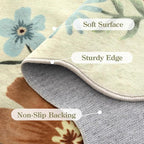 Lahome Floral Kitchen Runner Rug, 2X6 Rug Runners for Hallways Non Slip Ultra-Thin Soft, Non Slip Washable Runner Low-Pile Stain Resistant Boho Carpet for Bathroom Bedroom(2x6ft,Beige)