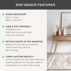 2x4 Boho Runner Rug, Neutral Farmhouse Entryway Rugs, Small Throw Runners for Hallway Bedroom Kitchen, Vintage Floral Design & Non-Slip Low-Pile Washable Stain Resistant Beige Latte