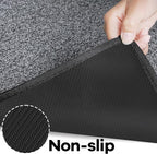 Area Rug with Non Slip Rubber Backing, Washable Soft Floor Carpet for Living Room, Kitchen, Entryway Indoor, Bedroom, Laundry, Low Pile Area Rugs, Solid Color with Pointillism Style, 3 * 5 ft Black