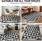 Rugshop Geometric Diamond Washable Non Slip Area Rug 2' x 4' Cream
