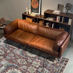 RUGSURE Washable Area Rugs - Perfect for Living Room, Bedroom, Kids Room, Nursery - Stain & Water Resistant Non-Slip, Pet & Child Friendly, Vintage Tribal Area Rugs (Rust and Blue, 5' x 7')