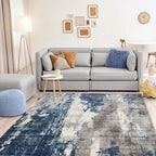 LUXE WEAVERS Euston Collection D.Blue-L.Blue 5x7 Modern Abstract Area Rug
