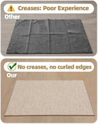 Color&Geometry Ultra-Thin Indoor Door Mat, 17"x29" Low-Profile Non-Slip Entryway Rug with Modern Geometric Texture, Washable Doormat for Indoor Entrance, Front Door, Khaki(Rolled-up NO Creases)