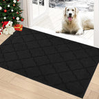 Timo Indoor Doormat, Front Door Mat 36"x59" Absorbent Rubber Backing Non Slip Door Mats, Machine Washable Resist Dirt Low Profile Rugs for Entryway, Front Door Rugs Indoor for Muddy Wet Shoes, Black