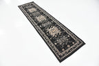 Unique Loom Taftan Collection Border Geometric Tribal Inspired Design Area Rug (2' 2 x 8' 2 Runner, Black/ Gray)