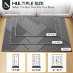 Front Door Mat 24''x35'', Non Slip Absorbent Muddy Dirt Resist Washable Low-Profile Indoor Doormat, Welcome Entryway Door Mats, Grey