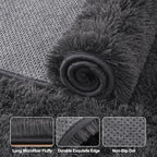 Upgrade Non-Slip Plush Rugs for Living Room, Soft Shaggy Carpets for Living Room, Fuzzy Rugs for Kids' Room, Perfect Decor for Modern Home Charcoal 6x9 Feet