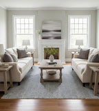 Modern Herringbone Chevron Collection Handcrafted Wool Area Rug - Durable, Zigzag Pattern, for High Traffic, Contemporary Design for Living Room, Bedroom, Dining Room Decor (Denim Blue, 2.6' x 10')