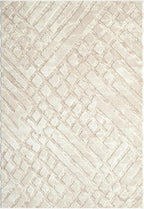 Abani Terra Cream Area Rug for Living Room, Bedroom - Rustic Modern Pattern - 6' x 9' - Durable & Easy to Clean