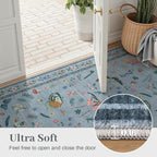 8x10 Area Rugs with Insect Print - Bug Rug Non-Shedding Stain Resistant Soft Carpet for Bedroom, Low Pile Ultra-Thin Machine Washable Carpet for Dining Room, Kids Nursery, Office (8'x10' Blue)