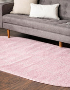 Unique Loom Trellis Frieze Collection Area Rug - Geometric (4' x 6' Oval, Light Pink/ Ivory)