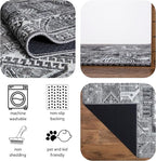 Keen Home Design 6x9 Rug - Machine Washable Area Rug with Non-Slip Backing, Ideal for Living Room, Dining Room, Bedroom - Vintage, Easy Clean, Durable, Low Pile - (6' x 9')
