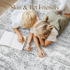 6x9 Area Rug for Living Room Washable 6x9 Gray Rug Non-Slip Modern Rugs for Bedroom Dinning Room Ultra-Thin Indoor Grey Rug