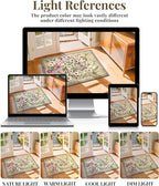 Door Mat Entrance 2x3 Rug - Floral Rugs Washable Small Area Rug Non-Slip Low Pile Carpet Throw Rugs for Indoor Entryway, Bedroom, Kitchen, Front Door, Entry, Kids Room - Brown