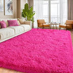 Fluffy Rugs for Living Room, Soft Shaggy for Bedrooms, Hot Pink Area Rug for Bedroom, Cozy Fuzzy Carpet for Kids, Perfect Indoor Decor for Boys and Girls 5x7 Feet