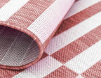 Unique Loom Outdoor Collection Classic Stripes, Transitional Indoor & Outdoor Area Rug, Rectangular 2' 0" x 6' 0", Red/Ivory