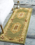 Unique Loom Versailles Collection Traditional Classic Floral Motif Area Rug (2' 7 x 10' 0 Runner, Green/ Ivory)