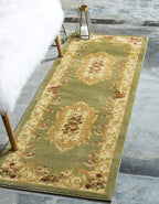 Unique Loom Versailles Collection Traditional Classic Floral Motif Area Rug (2' 7 x 10' 0 Runner, Green/ Ivory)