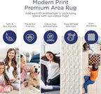 Abani Area Rug for Living Room -Nuevo 6' x 9' Beige Arch Pattern Area Rug, Soft and Durable Living Room Rug, Stain and Fade Resistant, Chic Modern Design, Pet & Kid Friendly