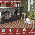 Lahome Christmas Runner Rug, 2x8 Christmas Porch Kitchen Decor for Entryway Front Door, Striped Plaid Decor Non Slip Non Shedding Xmas Decoration for Front Porch Hallway