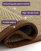DEXI Area Rug Natural Fiber 8x10, Braided Woven Seagrass Rugs No Shed, Large Soft Neutral Rustic Carpet Mat for Indoor Entryway Outdoor Patio Dining Living Room Bedroom Farmhouse, Natural