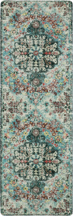 Lahome Bohemian Floral 2x6 Washable Hallway Runner Rug, Non Slip Kitchen Laundry Hallway Rug Runner, Pet Friendly Bathroom Indoor Carpet Runners for RV Camper Entrance Bedroom