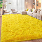 Area Rugs for Living Room, Soft Shaggy Carpets for Living Room, Fuzzy Rugs for Kids' Room, Perfect Decor for Modern Home Yellow 4x6 Feet