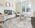 6x9 Area Rug Living Room Rugs - Washable Neutral Modern Abstract Soft Thin Large Rug Indoor Floor No Slip Rug Carpet for Bedroom Under Dining Table Home Office Decor - Blue Grey
