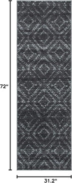SAFAVIEH Adirondack Collection Runner Rug - 2'6" x 6', Dark Grey & Grey, Modern Diamond Distressed Design, Non-Shedding & Easy Care, Ideal for High Traffic Areas in Living Room, Bedroom (ADR131F)