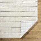 Livabliss x Our PNW Home Cascade Minimalist Striped Area Rug, 12' x 15', Striped Ivory/Taupe