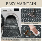 5x7 Machine Washable Area Rug for Living Room, Black Vintage Moroccan Rug Large Non-Slip Low Pile Soft Faux Wool Carpet, Kids and Pets Friendly for Bedroom Dining Room Farmhouse Home Decor Rug