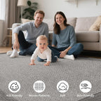 Washable Hallway Runner Rug 2x6 Jute Like Kitchen Runner Mat Rugs Non Slip, Woven Soft Entryway Farmhouse Runner Boho Floor Carpet for Indoor Laundry Hall Backdoor Bedroom Living Room, Grey