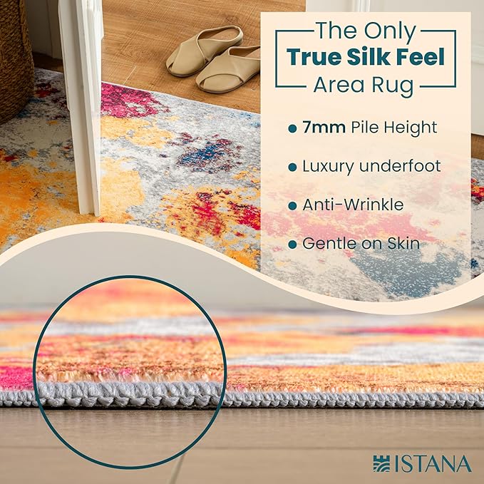 Istana 9x12 Area Rug - Multi Colors 9 x 12 Area Rugs for Living Room - Foldable 9x12 Rugs for Bedroom/Living Room Rug - Stain Resistant Washable Rugs - Eco-Friendly Area Rugs