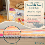 Istana 4x6 Area Rug - Multi Colors Rugs for Living Room 4x6 - Foldable Rugs for Bedroom - Stain Resistant Washable Rug - Eco-Friendly Boho Area Rugs - Easy to Clean Living Room Rug 4 x 6