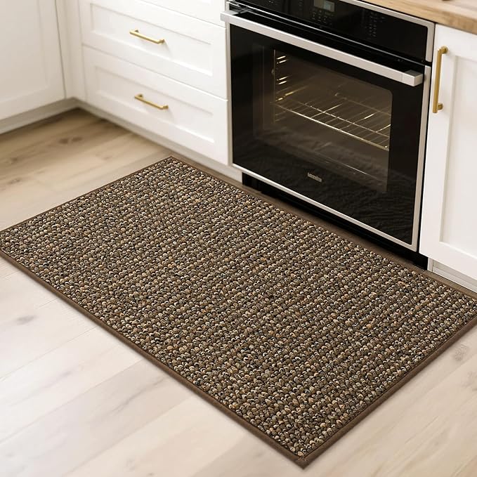 BEQHAUSE 20"x32" Entryway Rug Indoor Door Mat Non-Slip Washable, Hallway Rugs Absorbent & Stain Resist Hall Carpet Runner Rugs for Entryway, Front Door Floor Mats Laundry Room Rugs for Entry, Brown