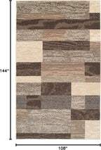 SUPERIOR Indoor Area Rug, Jute Backed, Modern Geometric Patchwork Floor Decor for Bedroom, Office, Living Room, Entryway, Hardwood Floors, Rockwood Collection, 9' x 12', Slate