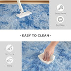 Andency 6x9 Area Rugs, Large Shag Fluffy Soft Shaggy Rugs for Living Room Bedroom, Non-Slip Tie-Dyed Blue Thick Plush Carpet for Kids Girls and Boys, Dorm Nursery Home Decor Aesthetic