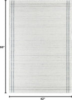 Mark&Day Wool Rugs, 4x6 Janmichael Solid and Border Gray/Ivory Area Rug, Grey Ivory Black Carpet for Living Room, Bedroom or Kitchen (3'6" x 5'6")
