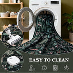 5x7 Area Rugs Living Room Rug: Vintage Washable Rug Floral Soft Carpet Indoor Floor Non-Slip Boho Stain Resistant Large Carpets for Bedroom Kids Nursery Dining Room Farmhouse Home Office Green