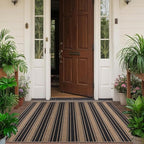 Striped Easy Jute Rug 3x5 Outdoor Entryway Rug Washable Area Rugs for Living Room Bedroom Non Slip Neutral Farmhouse Indoor Outdoor Carpet for Backyard Patio Office