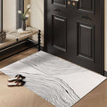 GLN Rugs Contemporary Collection - Machine Washable Area Rug, Contemporary Washable, Non Slip, Low Pile Chenille Rug, Living Room, Bedroom, Kitchen Rug (2' x 3' Beige Black)
