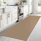 Braided Runner Rug 2.6x8 Ft Washable Runners for Hallways Non Slip Kitchen Runner Rug Cotton Entryway Runner Indoor, Woven Floor Carpet for Hall Kitchen Bedroom, Orange/Tan/Brown
