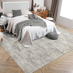RUGSREAL 6x9 Large Bedroom Rug Soft Modern Area Rug for Living Room Non-Slip Stain Resistant Abstract Throw Floor Carpet Contemporary Solid Accent Carpet for Dining Room Office, Taupe