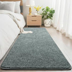 HQAYW 2x6 Soft Runner Rug for Hallways, Thickened Memory Foam Small Throw Bedside Rugs for Bedroom Living Room, Low Pile Washable Non Slip Carpet for Teens Kids Nursery Dorm Decor, Grey Green
