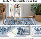 KOZYFLY Round Rug 5 Ft Rugs for Entryway Washable Circle Entrance Rug Non Slip Round Doormat Indoor Printed Faux Wool Round Front Door Mat Floor Carpet for Backdoor, Entryway, Bedroom, Blue