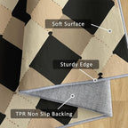 Washable 4x5 Modern Geometric Rug Living Room, Abstract Diamond Design Area Rugs for Bedroom, Modern Geometric Home Decor Carpet, Low Pile, Non Slip, Kids & Pet Friendly (N4151)