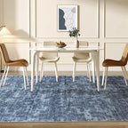 WITSHOCK 6x9 Area Rugs for Living Room: Machine Washable Non Slip Modern Abstract Carpet - Low Pile Print Rug for Bedroom Dining Room - Stain Resistant for Household - Pet Owners (Blue White)