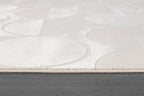 Beverly Rug Modern Geometric Area Rug 8x10 Low-High Pile Durable Soft Abstract Circular Indoor Rugs for Living Dining Room Office Stain Resistant Non Shedding Casual Indoor Carpet Beige White 8 x 10