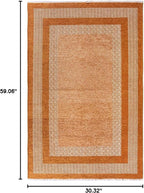 Alfa Rich 3x5 Burnt Orange Washable Area Rugs for Living Room Bedroom Kitchen Cotton Decor Runner